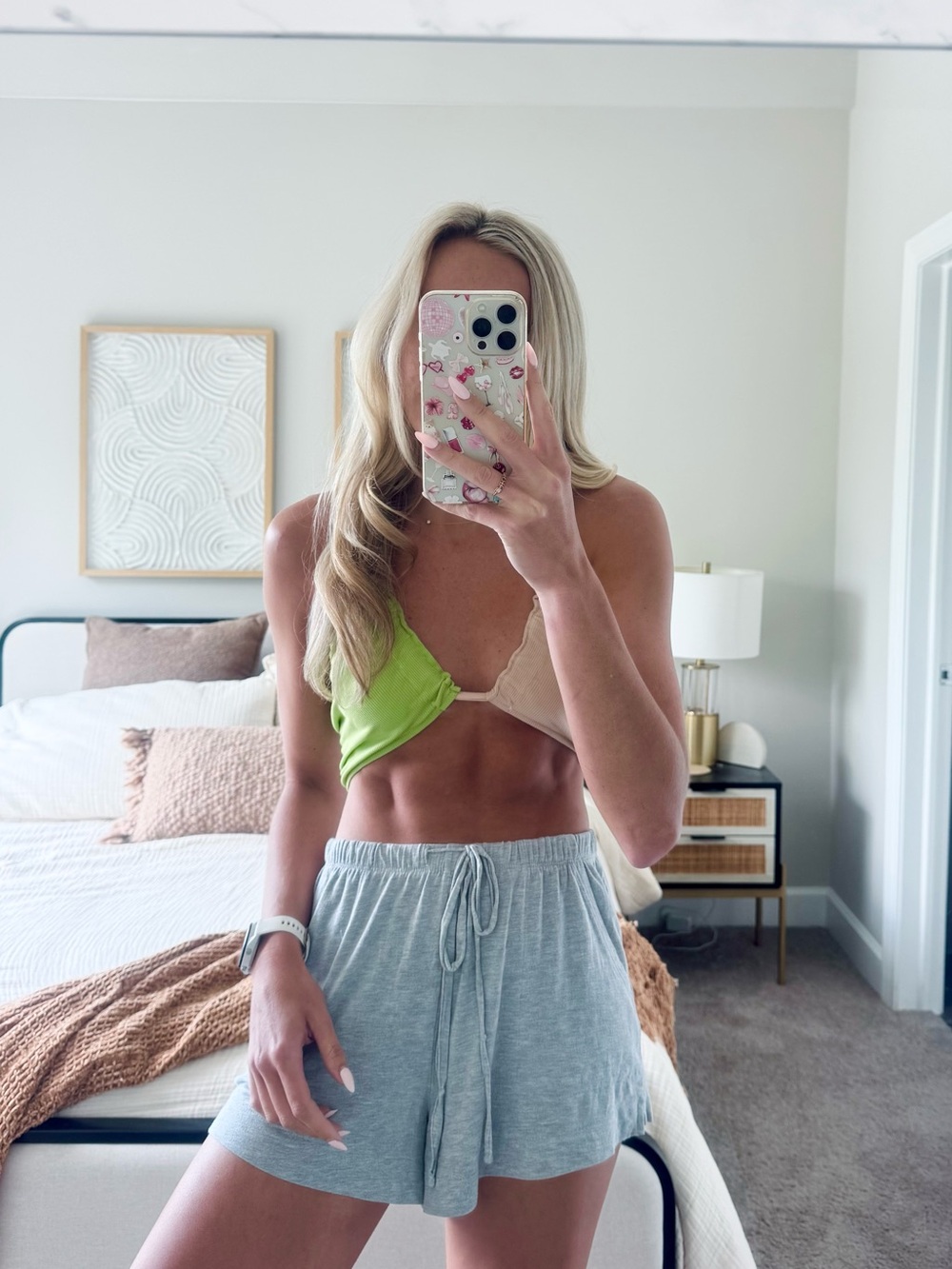 VRG GRL Two-Tone Ribbed Halter Crop Top
